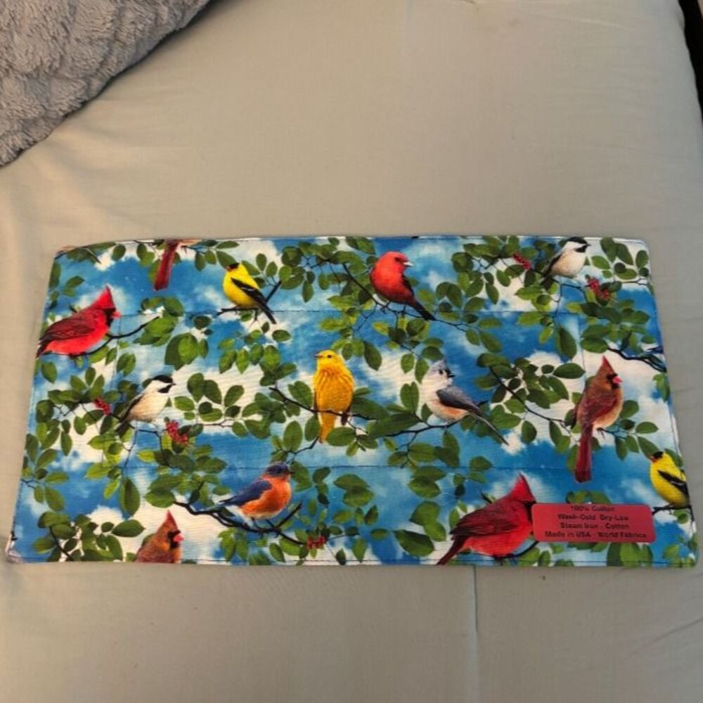 WORLD FABRICS BIRDS & LIGHTHOUSES, FLORAL, OLD GLORY REVERSIBLE TABLE STAND MATS